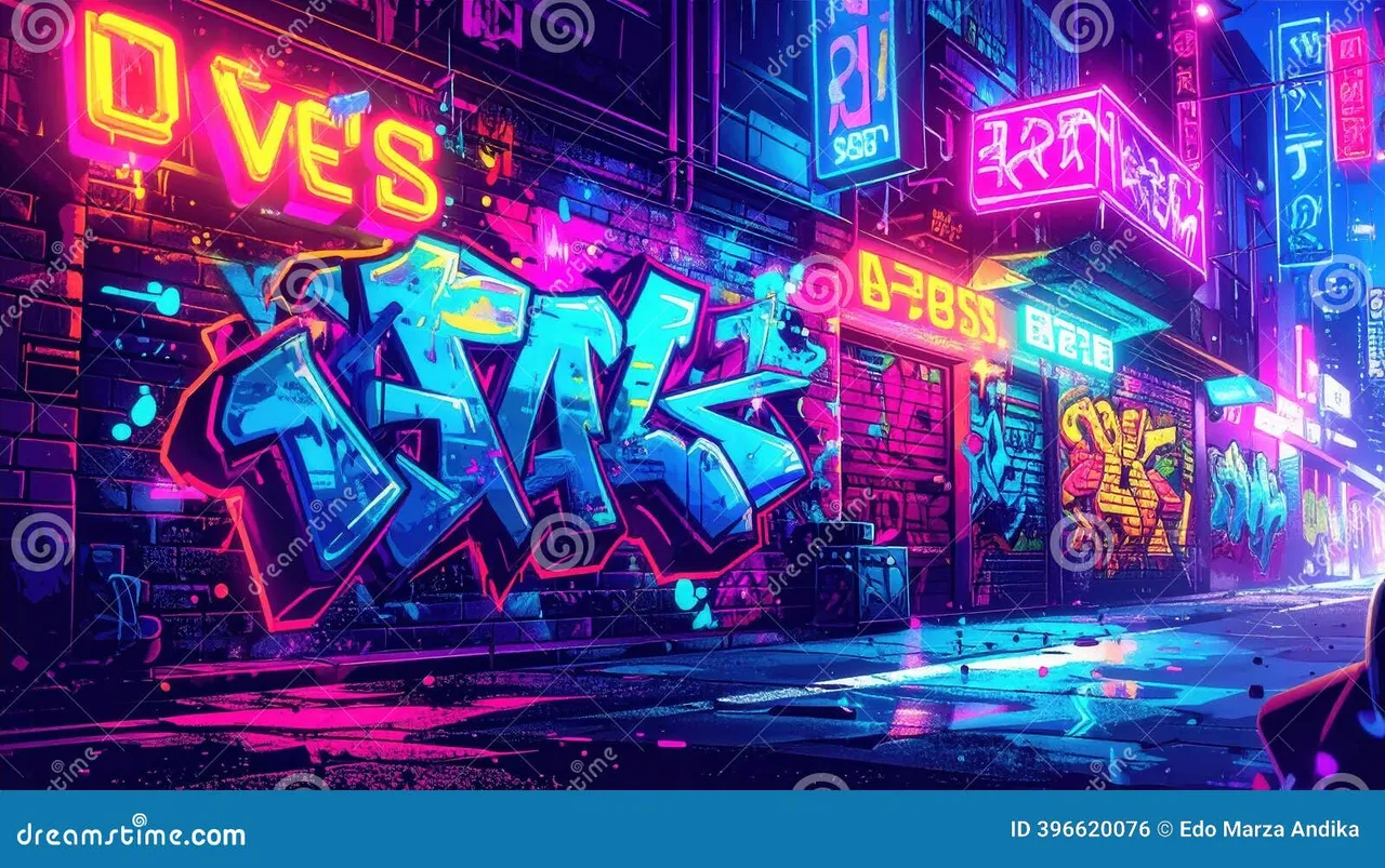 hth电竞体育 - 涂鸦街头赛博不夜城全景